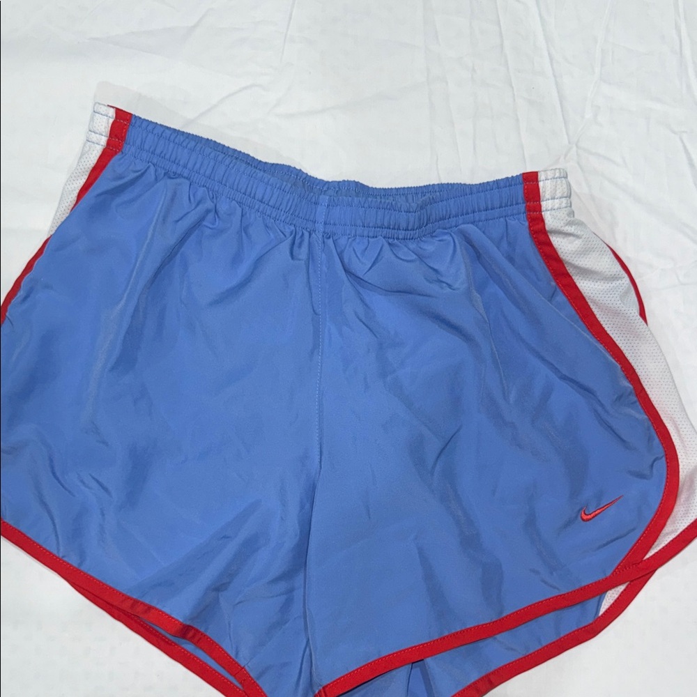 Nike Women's Blue Shorts with Red Accents